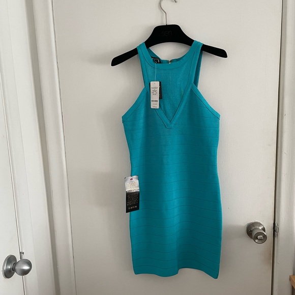 Bebe Turquoise Bandage Dress - Picture 5 of 13